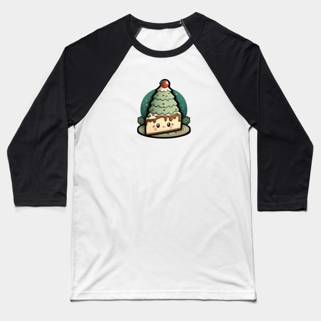 Kawaii Christmas Cake :3 Baseball T-Shirt by Dandzo